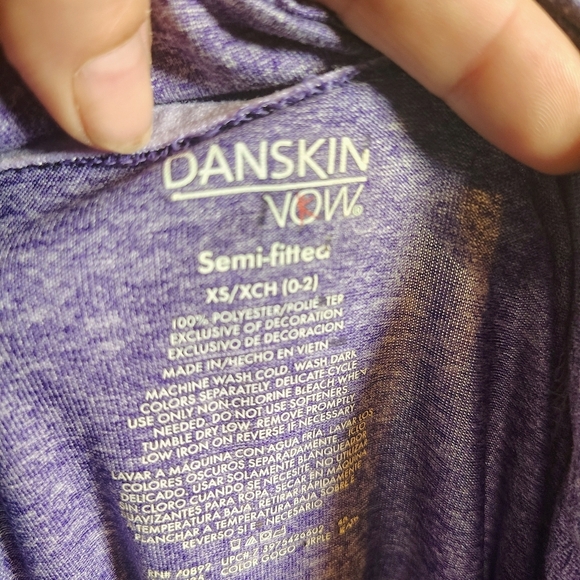 Danskin Women's Heathered Purple Long Sleeve Top - Picture 2 of 3